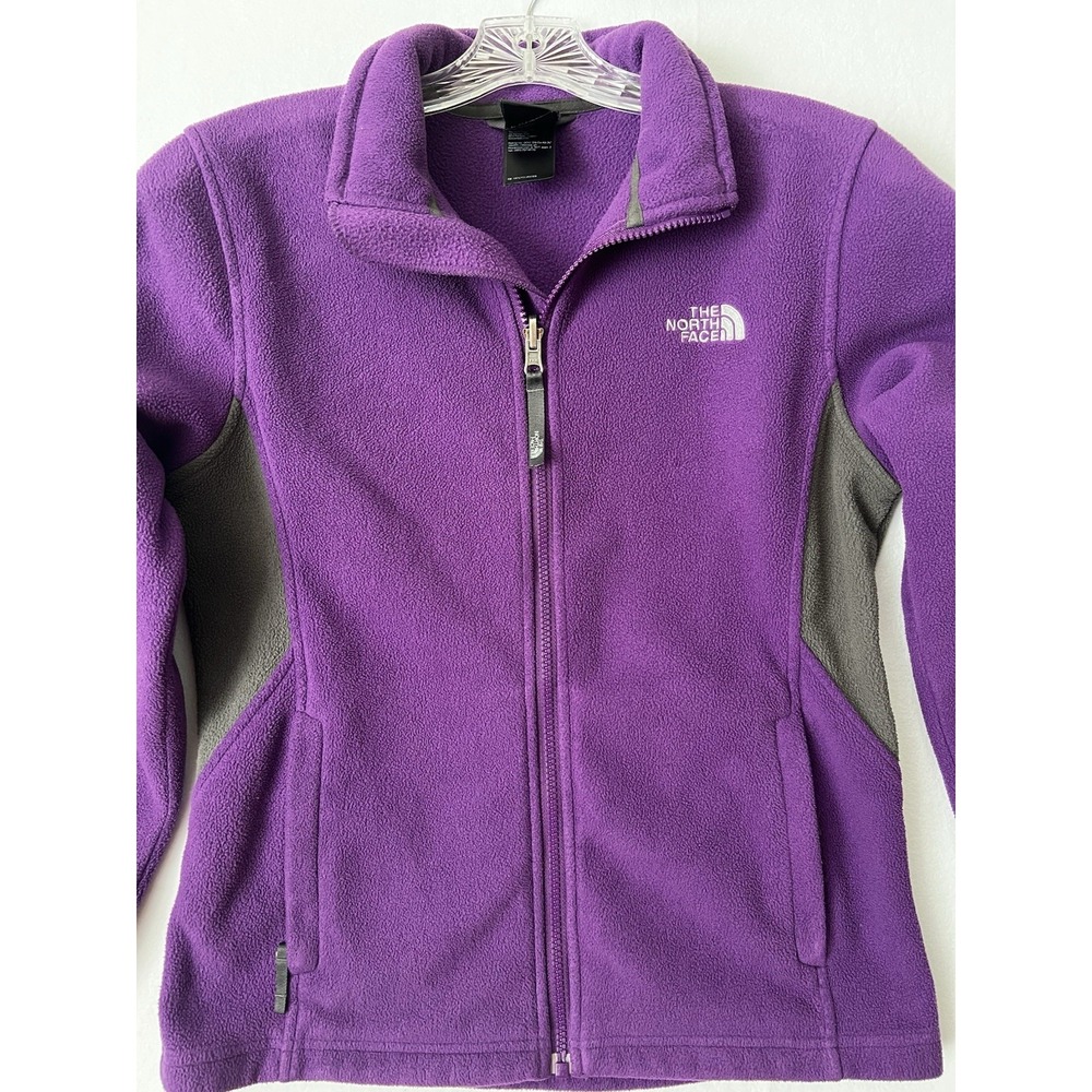 The North Face Girls Large 14/16 Fleece Jacket Purple Full Zip Lightweight